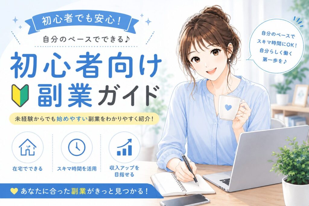 初心者向け副業の始め方や在宅でできる働き方を紹介するカテゴリー画像