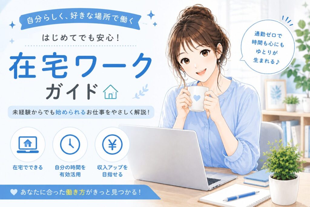 在宅ワークの始め方や自宅でできる働き方を初心者向けに紹介するカテゴリー画像