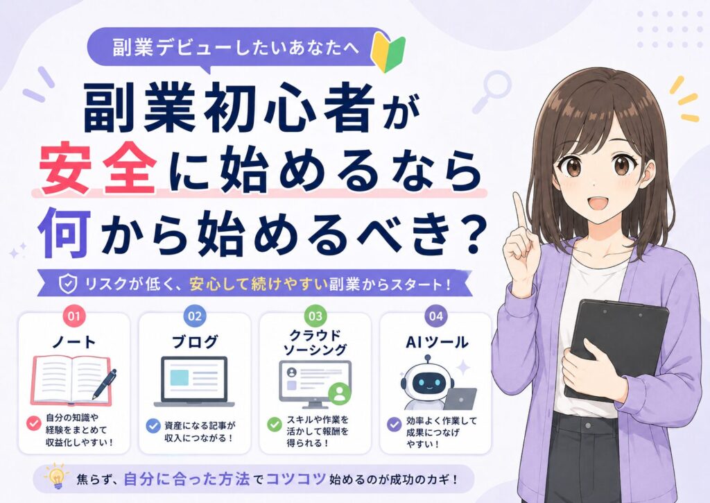 副業初心者が安全に始めやすい選択肢を案内するみお