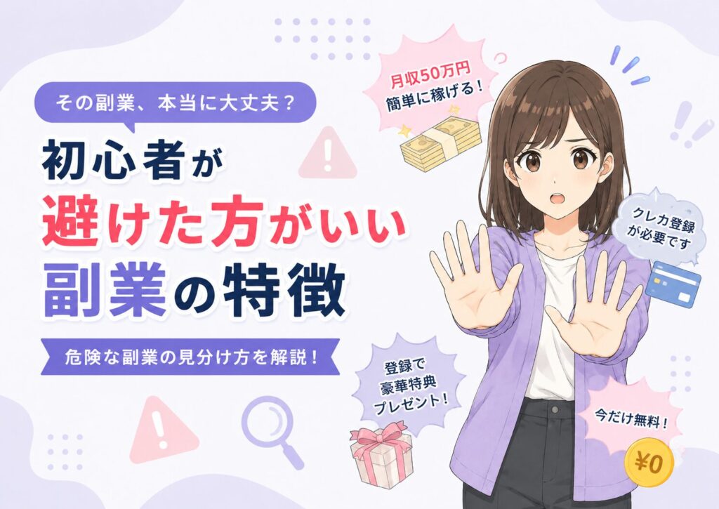 初心者が避けた方がいい危険な副業の特徴を解説するみお